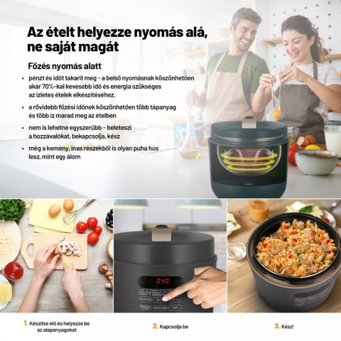Lauben Electric Pressure Cooker 5000AT Elektromos kukta/Főzőedény